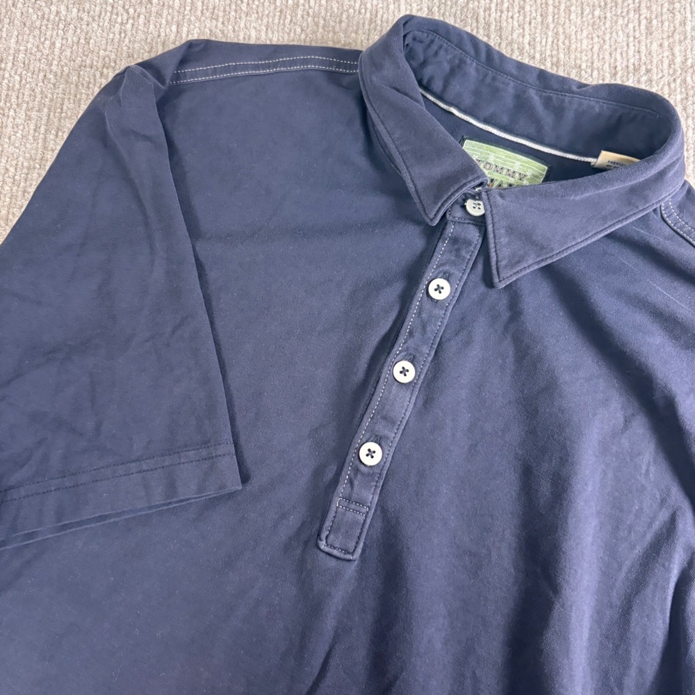 Tommy Bahama Blue Pima Cotton Polo Shirt Mens Sz Large‎ EUC New England Patriots